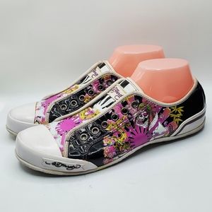 Iconic Ed Hardy no lace sneakers size 9